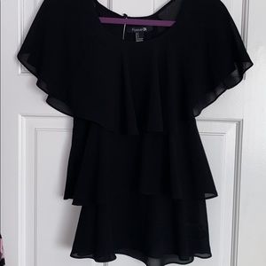 Black flowy short sleeve